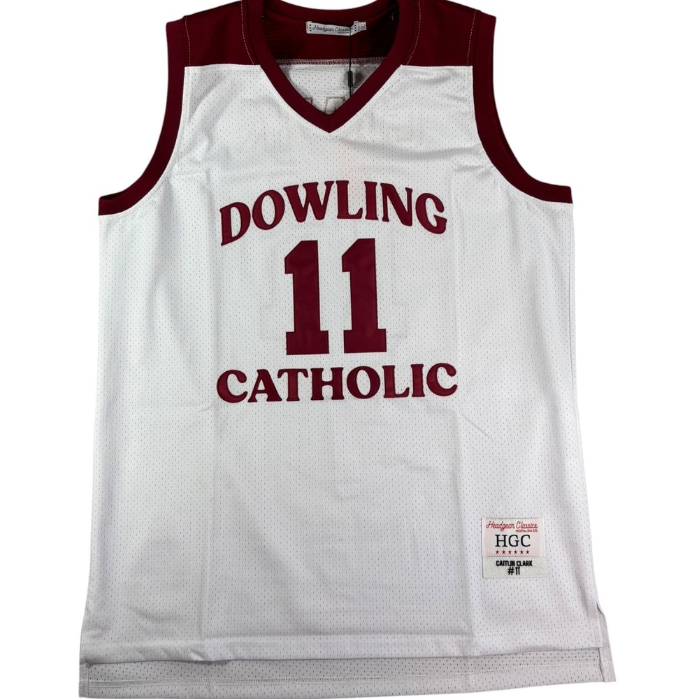 Headgear Classics Caitlin Clark Dowling Catholic Jersey White Maroon XL NEW